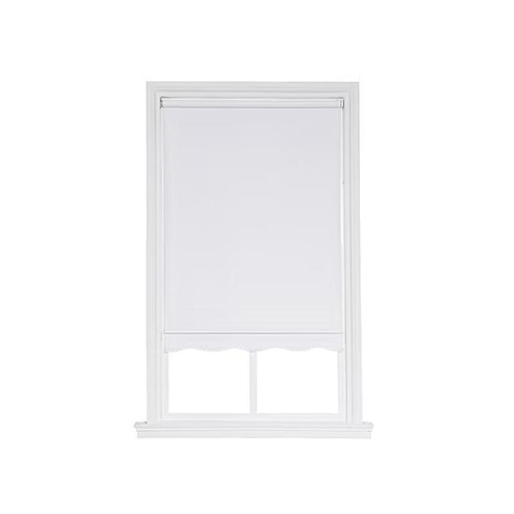 36x64 Paige Cut To Width Cordless Blackout Fringed Roller Shade  Brilliant White